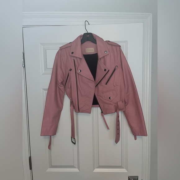 Cleobella Jackets & Blazers - Cleobella Pink Leather Jacket